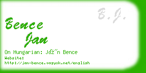 bence jan business card
